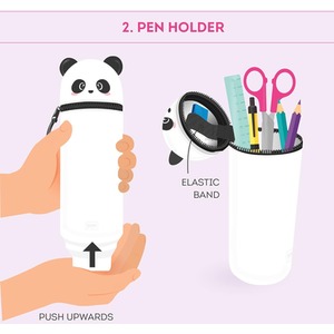 Kawaii 2 in 1 Soft Silicone Pencil Case - Panda / Panda by Legami