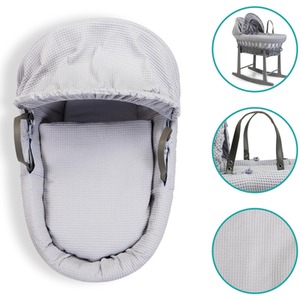 Waffle Grey Wicker Moses Basket - Grey by Clair de Lune