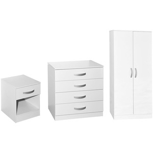 Hulio Trio Bedroom Set - White / MDF / 47cm by Vida Designs