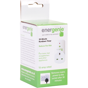 30 Minute Run Down Timer - White by Energenie