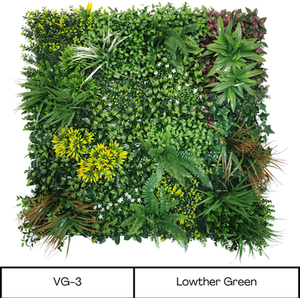 Artificial Plant Flower Living Wall Panels Realistic - 1m x 1m - Outdoor Indoor - Green / Lowther Green