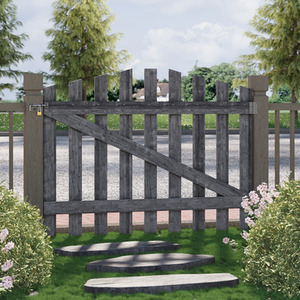 Solid Wood Garden Gate with Z-Shaped Structure by Livingandhome