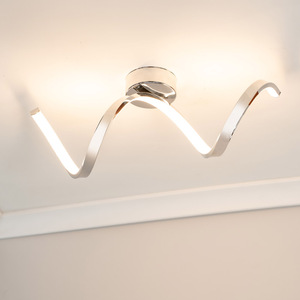 Infinity IP44 Rated Integrated LED Single Twist Wall Ceiling Light - Chrome by ValueLights