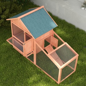 PawHut 2 Tier Wood Water Resistant Pet Hutch - Orange by PawHut