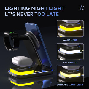 4 in 1 Wireless Charging Stand - Black