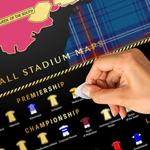 Scottish Football Stadium Scratch Off Map - Grey by Football Stadium Maps