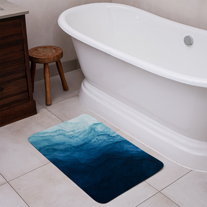 Abstract Blue Liquid Fluid Designer Bathmat - Blue