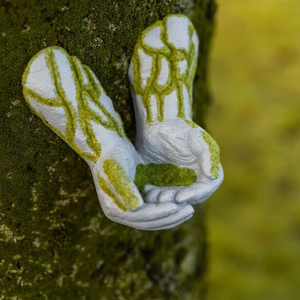 Bird Feeder Garden Ornament - Grey & Green by Garden Mile