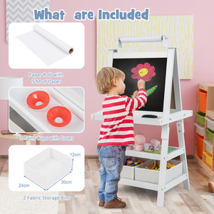 3 in 1 Kids Art Easel - White by Costway