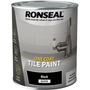 Ronseal One Coat Tile Paint 750ml - Black by Ronseal