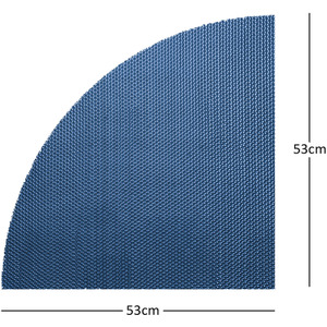 Reversible Dual-Colour Corner Shower Quadrant Mat - Blue/ Green / 53cm x 53cm by Nicoman