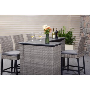 New Hampshire 5 Piece Bar Set - Grey by Malay