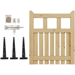 Spruce Wood Garden Fence Gate with Raised Sides by Livingandhome
