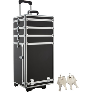 tectake Vanity Case with 4 Levels - Black by tectake
