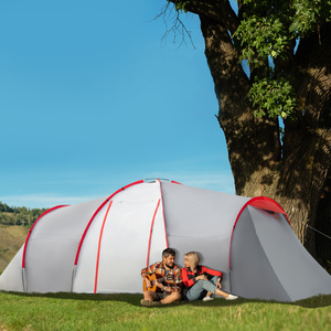 Outsunny Tunnel Tent with 2 Bedroom, Living Area and Vestibule for 4-6 Person by Outsunny