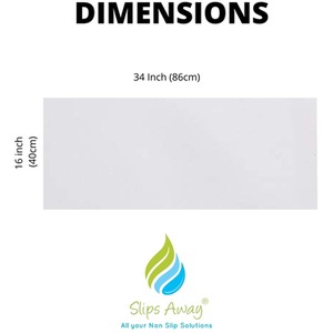 Non Slip Adhesive Bath Mat - Ultra Thin - Anti Skid Textured Vinyl 16