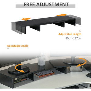 Vinsetto Dual Monitor Stand Riser - Black by Vinsetto