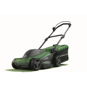 Powerbase Electric Mower with Rear Roller - Green / 37cm Cutting Width by Powerbase