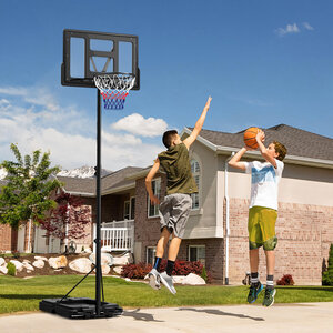 2.3-3.05m Basketball Hoop Outdoor with Wheels - Black by SPORTNOW