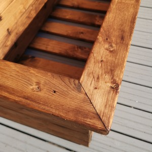 Hand Made Rustic Wooden Large Garden Trough Flower Bed Planter - Brown by Samuel Alexander