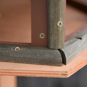 PawHut Wooden Bird Table Feeding Station with Roof for Outdoor - Brown by PawHut