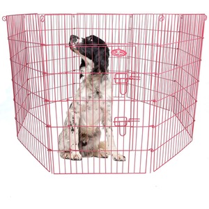 Metal Pet Playpen in Pink - Pink / 91cm by Actiaspet