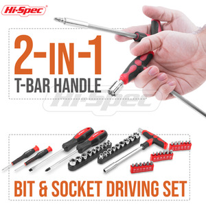 73 Piece Home and Garage DIY Hand Tool Box Kit - Red by Hi-Spec