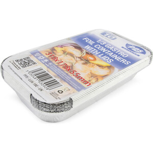 Pack of 10 PPS Foil Containers Gastro with Lids - Silver by PPS
