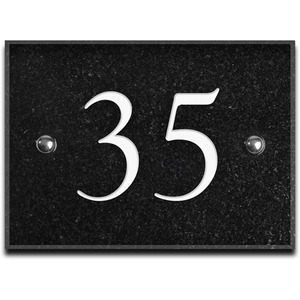 Black Granite House Number 35 - Black by The House Nameplate Company