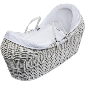 White Waffle White Pod Moses Basket by Kinder Valley