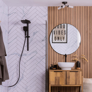 Canya 3 Way Black Bathroom Ceiling Light (Flush) - Black by ValueLights