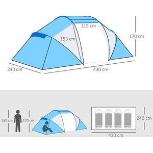 Outsunny Camping Tent With UV Protection by Outsunny