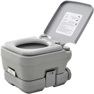 HOMCOM 10L Portable Travel Toilet - Grey by HOMCOM