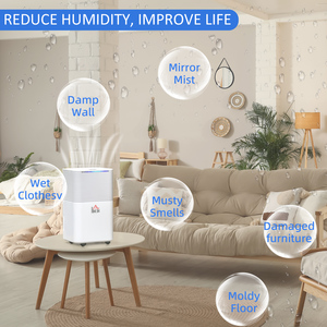 HOMCOM 10L per Day Quiet Dehumidifier for Home Laundry - White by HOMCOM