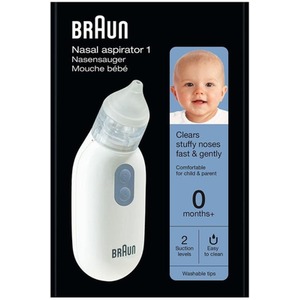 Nasal Aspirator Mucus Remover Blocked Nose Relief - White by Braun