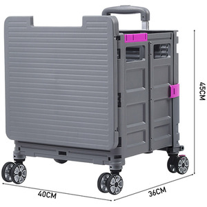 Folding Shopping Trolley with Magnetic Lid and Tiltable Handle by lifeideas