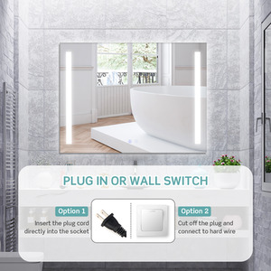 Costway 80CM x 60CM LED Bathroom Mirror-Silver - Silver by Costway