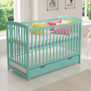 Jacob Cot Bed With Drawer And Mattress - Mint by Love For Sleep