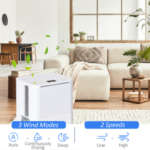 HOMCOM 10L per Day Quiet Dehumidifier for Home Laundry - White by HOMCOM
