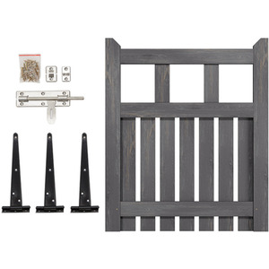 Spruce Wood Garden Fence Gate with Raised Sides by Livingandhome
