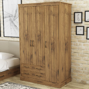 Camford Three Door Two Drawer Wardrobe - Oak