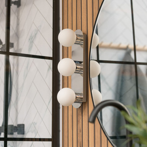 Orbital IP44 3 Way Bathroom Ceiling Light with Glass Globe Shade - Chrome by ValueLights