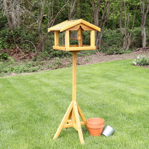 Wooden Bird Table Feeder - Brown by Garden Mile