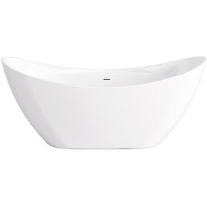 Alzira Ship Shape Freestanding Acrylic Bath - White by Fino Stone