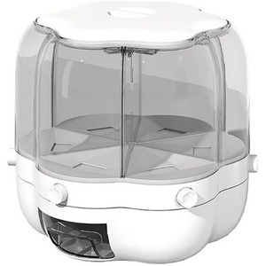 Food Dispenser Cereal Storage Container - White by Livingandhome