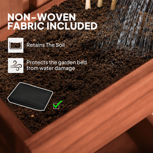 Outsunny Wall-mounted Garden Planters with Trellis 3 Planter Boxes - Brown by Outsunny