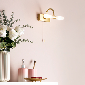 Crista Bathroom Wall Light - Satin Brass by Litecraft