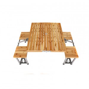 Portable Wooden Folding Outdoor Picnic Table and Bench Set 4 Seats by Oypla