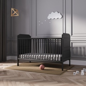 Walter Cot Bed Black with Mattress - Black by Viculii