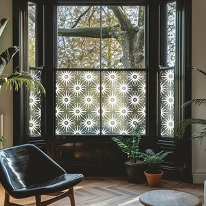 Milan Stained Glass Privacy Window Film - Blue / 60cm x 60cm / 75cm by Creative Printing Solutions